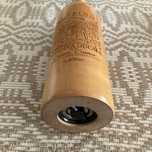 Wooden Wine Bottle Pepper Mill Grinder - Picture 4 of 5